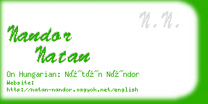 nandor natan business card